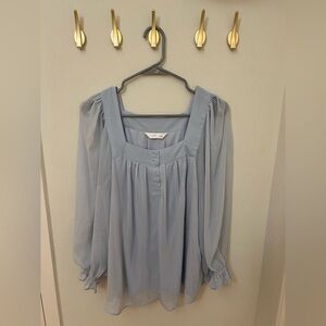 Lauren Conrad Periwinkle Blue Long Sleeve Blouse, Sz L